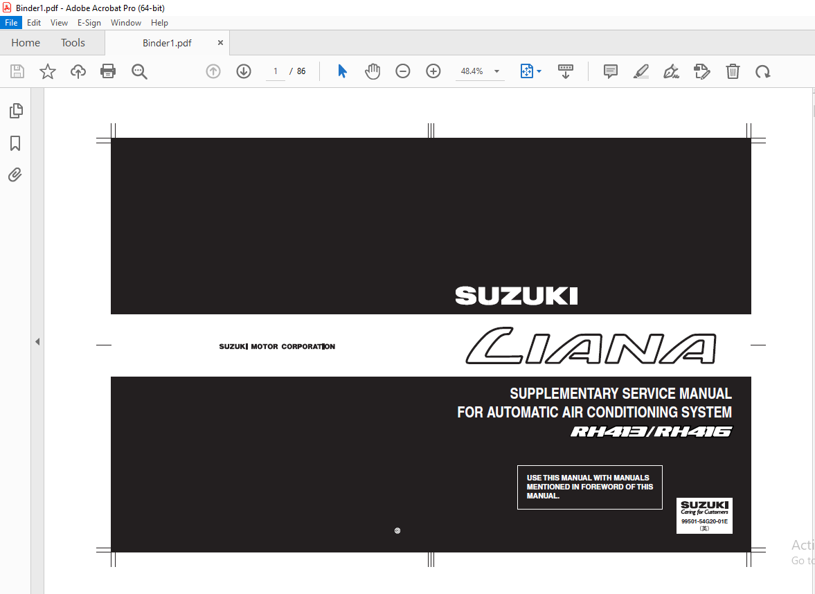 SUZUKI RH413 RH416 FOR AUTOMATIC AIR CONDITIONING SYSTEM LIANA
