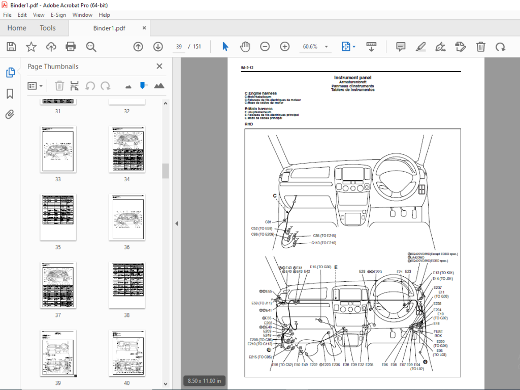 SUZUKI SQ420VD SQ420WD JA420WD GRAND VITARA XL7 WIRING DIAGRAM MANUAL