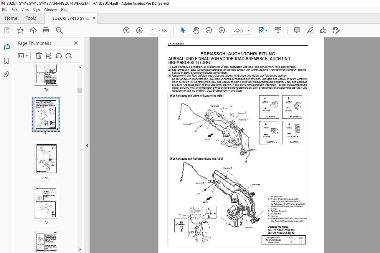 SUZUKI SY413 SY416 SY418 ANHANG ZUM WERKSTATT HANDBUCH PDF DOWNLOAD