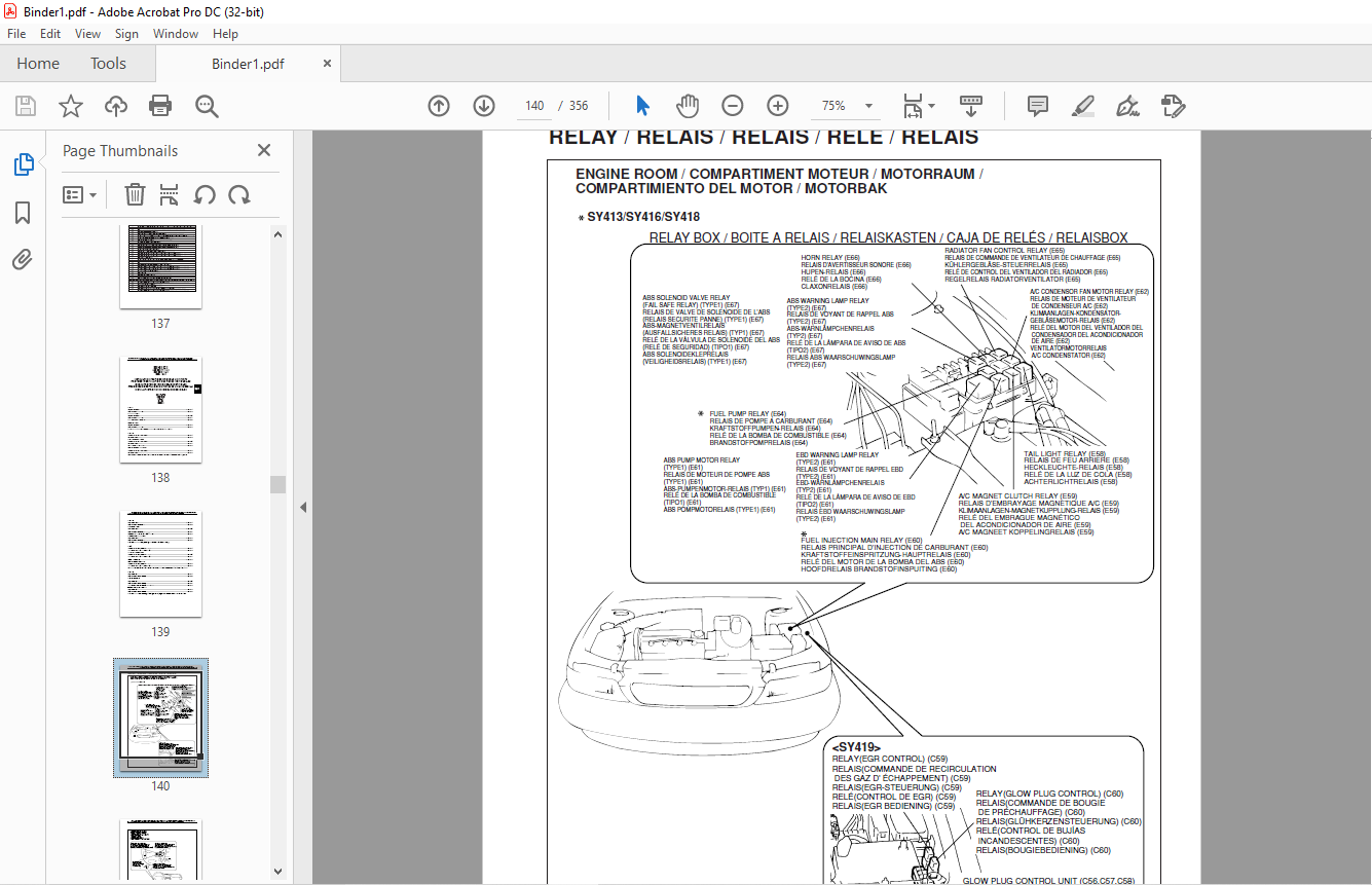 Suzuki SY413 SY416 SY418 WIRING DIAGRAM MANUAL PDF DOWNLOAD