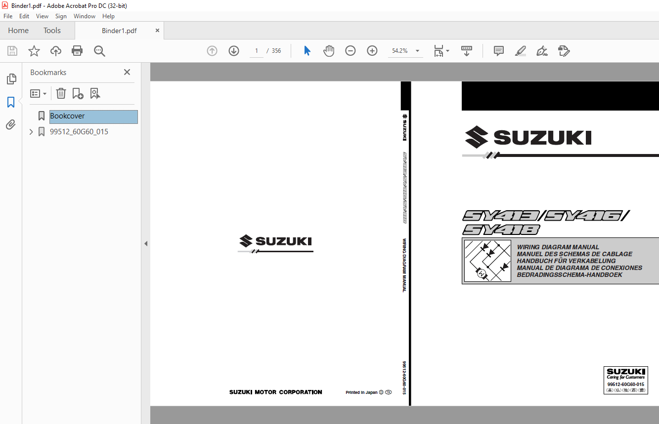 Suzuki SY413 SY416 SY418 WIRING DIAGRAM MANUAL PDF DOWNLOAD