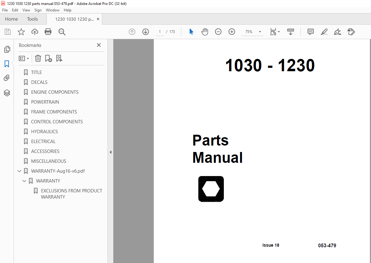 Ditch Witch 10301230 Parts Manual 053479 PDF HeyDownloads Manual