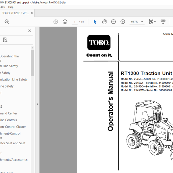 Toro Trattore RT1200 Manuale dell'operatore PDF - HeyDownloads - Manual ...
