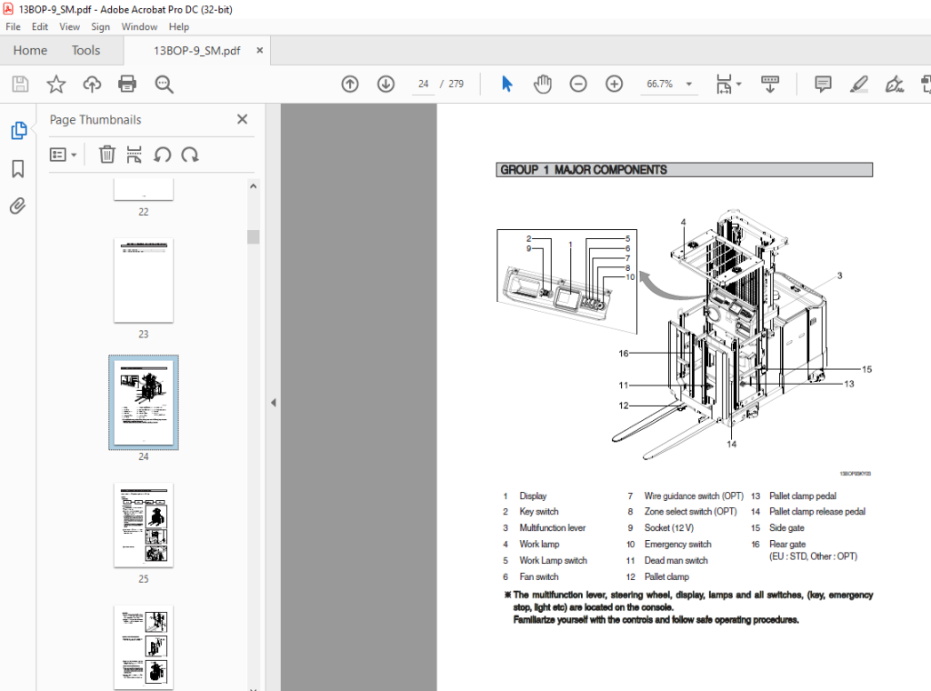 Hyundai Forklift 13BOP9 Order Pickers Service Manual PDF