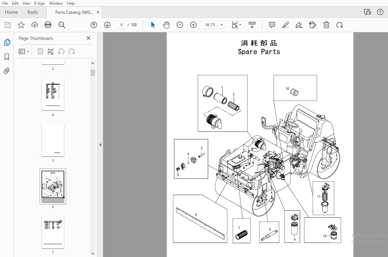 Sw502 Machine Sakai Vibrating Roller SW502-1 Engine Kubota Parts Manual - PDF ...