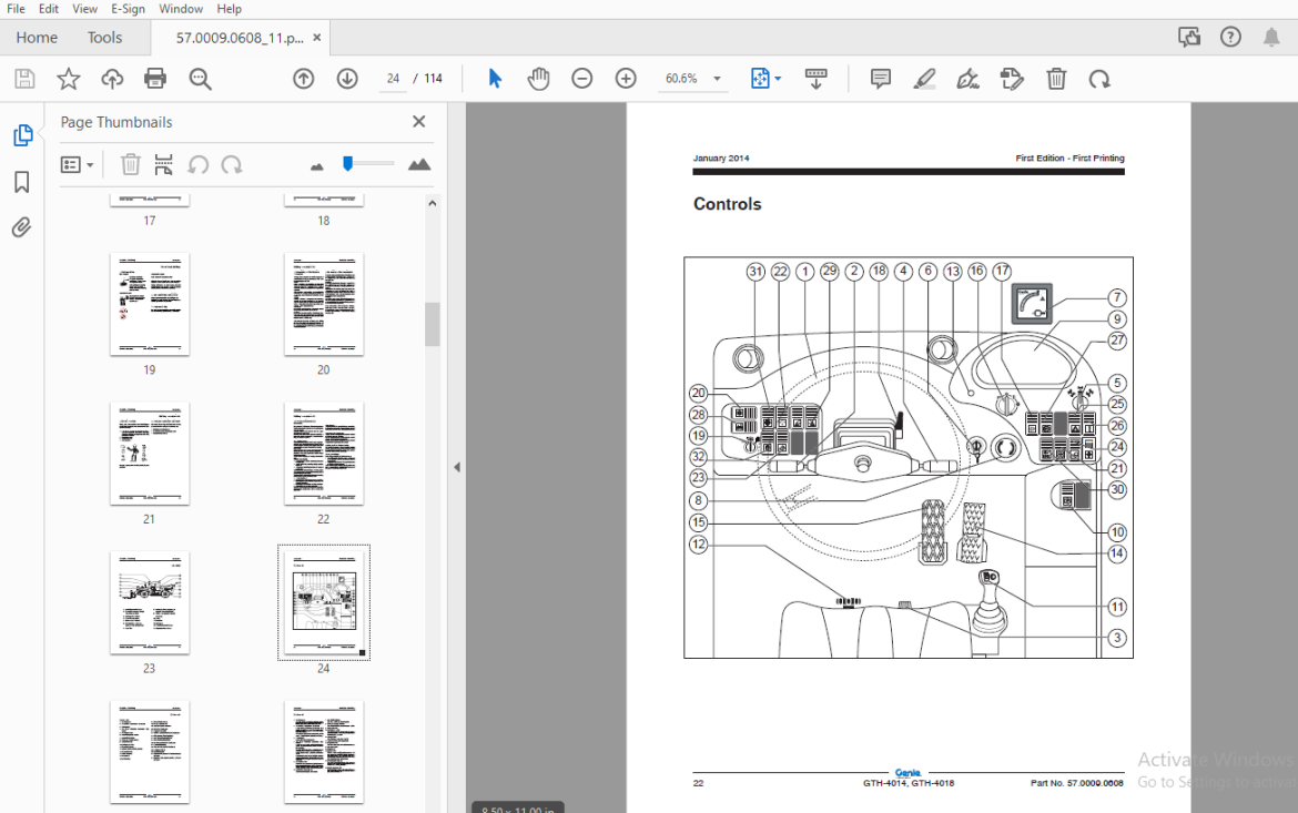 Genie GTH-4014 GTH-4018 Stage 3A Stage 3B Operator's Manual PDF ...