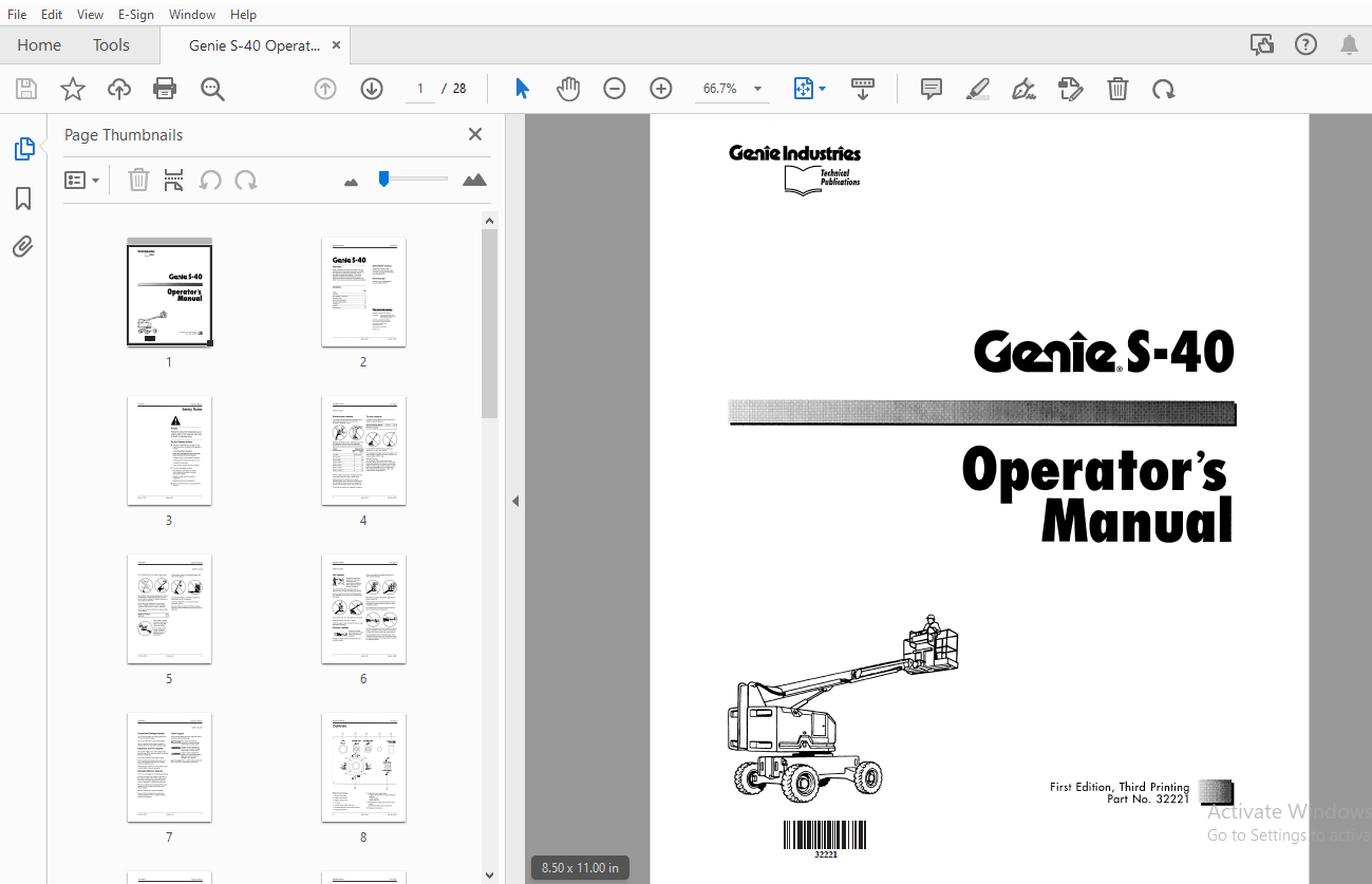 Genie S-40 Operator's Manual 32221 - PDF DOWNLOAD - HeyDownloads ...