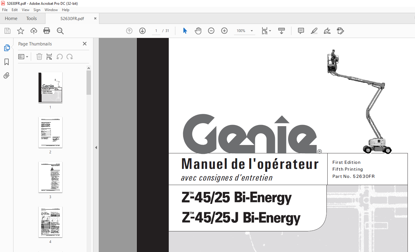 Genie lift Z-45/25 Bi-Energy Z-45/25J Bi-Energy Manuel de l’opérateur