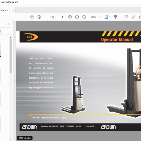 Crown Walkie Stackers B Operator Manual - HeyDownloads - Manual Downloads
