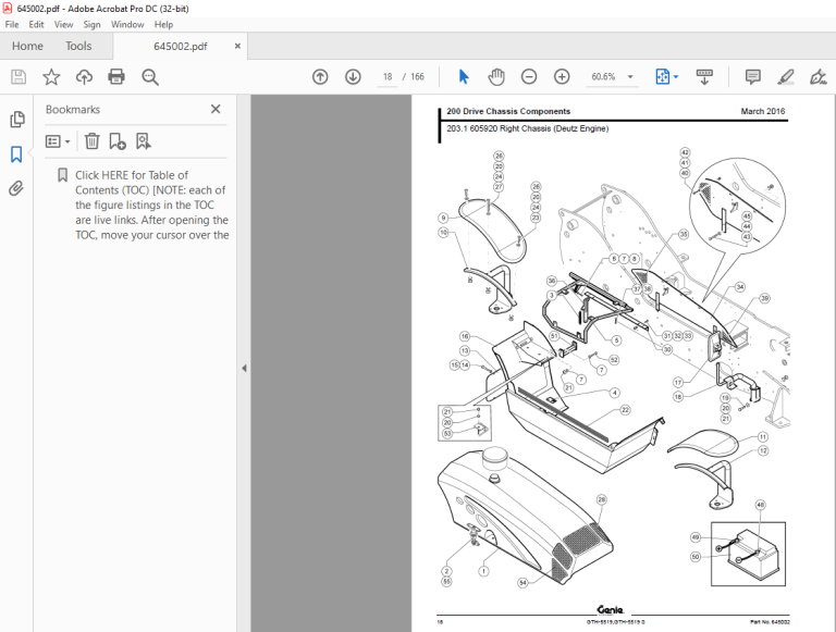 Genie Telehandler GTH5519 GTH5519S PARTS MANUAL PDF DOWNLOAD