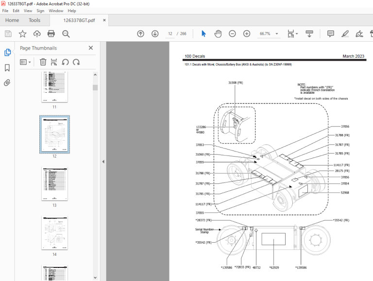 Genie lift Boom Z30/20N Z30/20N RJ Parts Manual 1263378