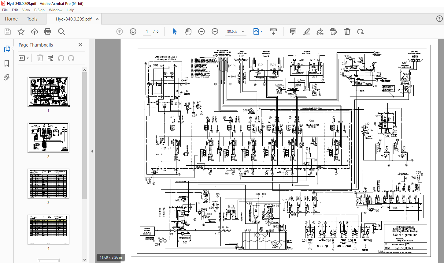 Sennebogen 840 M Greenline Hydraulic Circuit Manual 840.0.209 PDF