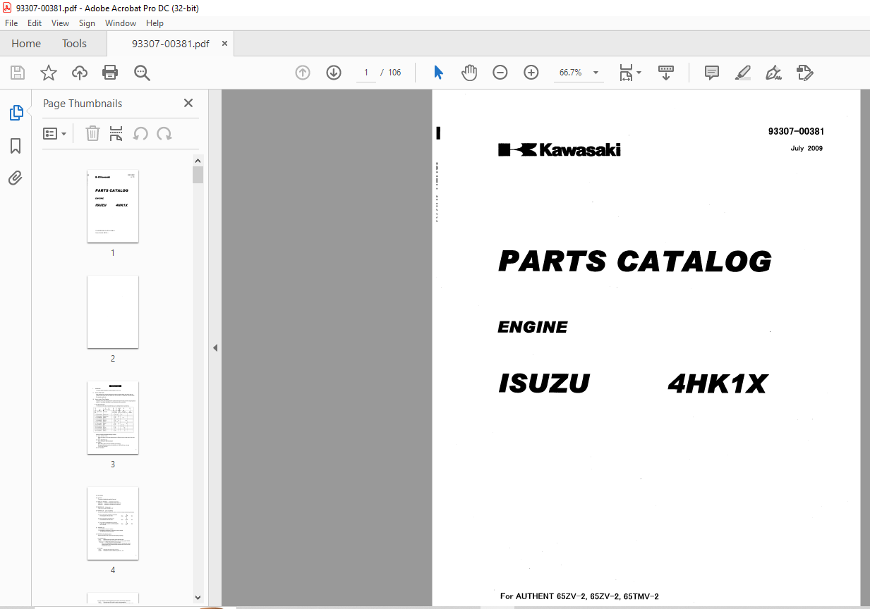 Kawasaki ISUZU 4HK1X ENGINE PARTS Manual PDF DOWNLOAD HeyDownloads