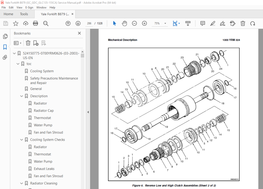 Yale Forklift B879 (GC_GDC_GLC135155CA) Service Manual PDF DOWNLOAD
