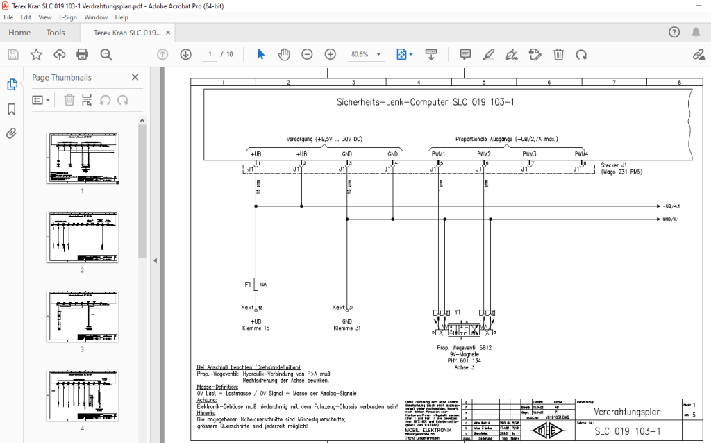 Terex Kran SLC 019 103-1 Verdrahtungsplan - PDF DOWNLOAD - HeyDownloads ...