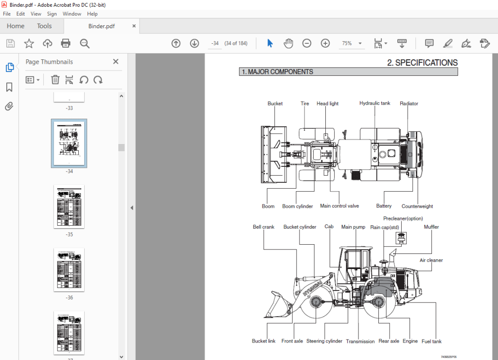 Hyundai Wheel Loader HL740-9S Operator Manual – PDF DOWNLOAD ...