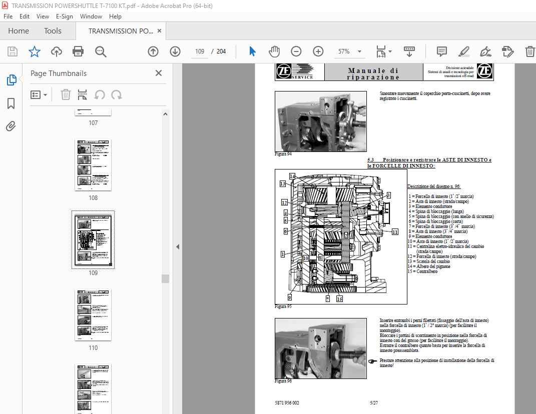 Manuale Di Servizio E Riparazione Per Bobcat T190 Su Chiavetta USB - PDF Officina