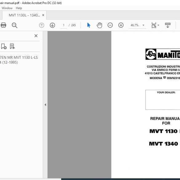 Manitou Checklist.pdf Manitou MVT 1130L MVT 1340L Repair Manual - HeyDownloads - Manual Downloads
