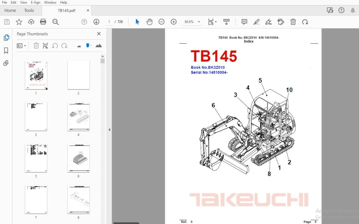 Tb145 Takeuchi TB145 Parts Manual 14510004 – PDF DOWNLOAD – HeyDownloads ...