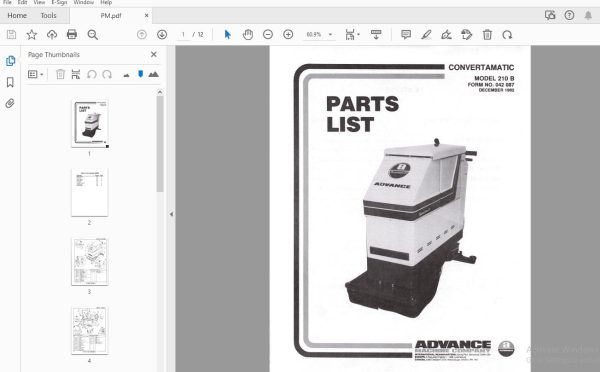 Advance Convertamatic 210B Parts Manual - PDF DOWNLOAD - HeyDownloads ...