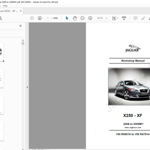 2018 JAGUAR XF WORKSHOP MANUAL PDF FREE visual data 4