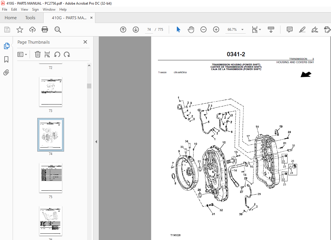 John Deere 410G BACKHOE LOADER PARTS MANUAL PC2756 - PDF DOWNLOAD ...