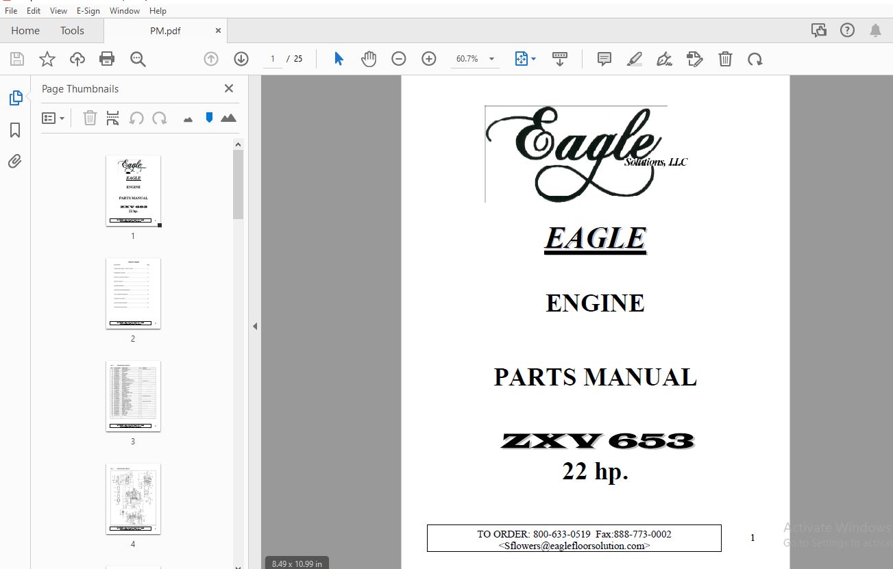 Eagle ZXV 653 22 hp. Engine Parts Manual - PDF DOWNLOAD - HeyDownloads ...