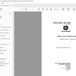 John Deere 1026R Compact Utility Tractors INSTALLATION INSTRUCTIONS MANUAL LVU36077 - PDF ...