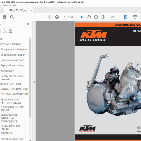 KTM 400 640 LC4-E 640 LC4-E Supermoto 640 LC4 Adventure 640 Duke Engine ...