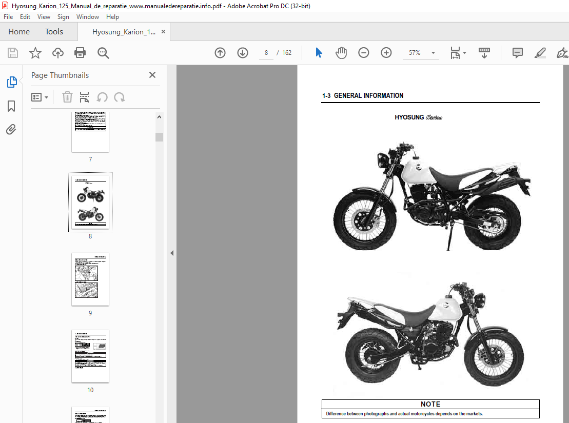 Hyosung Karion 125 SERVICE Manual - PDF DOWNLOAD - HeyDownloads