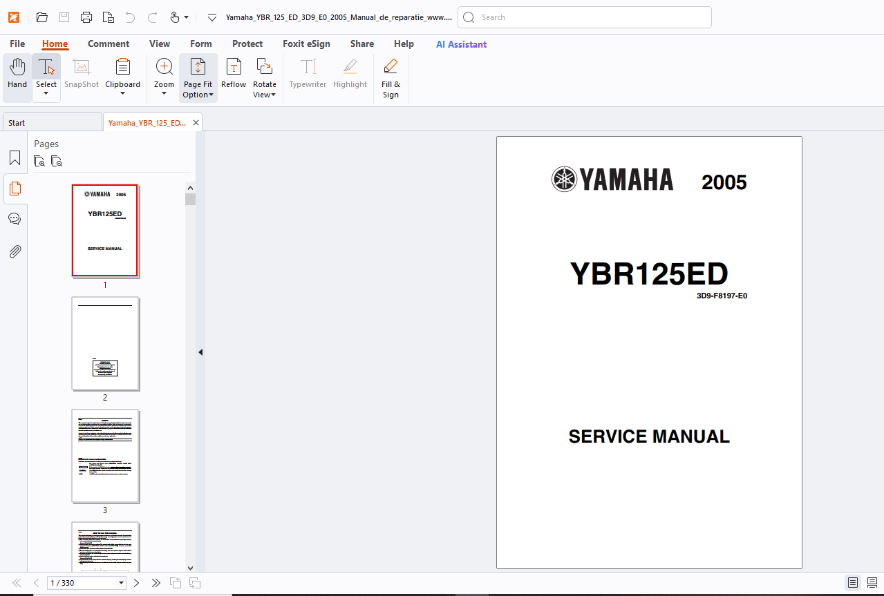 Yamaha YBR125ED 2005 Service Manual - PDF DOWNLOAD - HeyDownloads